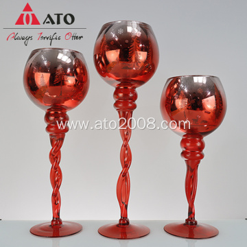 Christmas glass candle holder set decoration candlestick